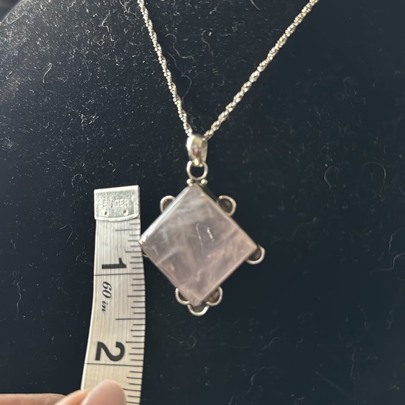 Rose quartz and 925 pendant and Chain - Picture 8 of 8
